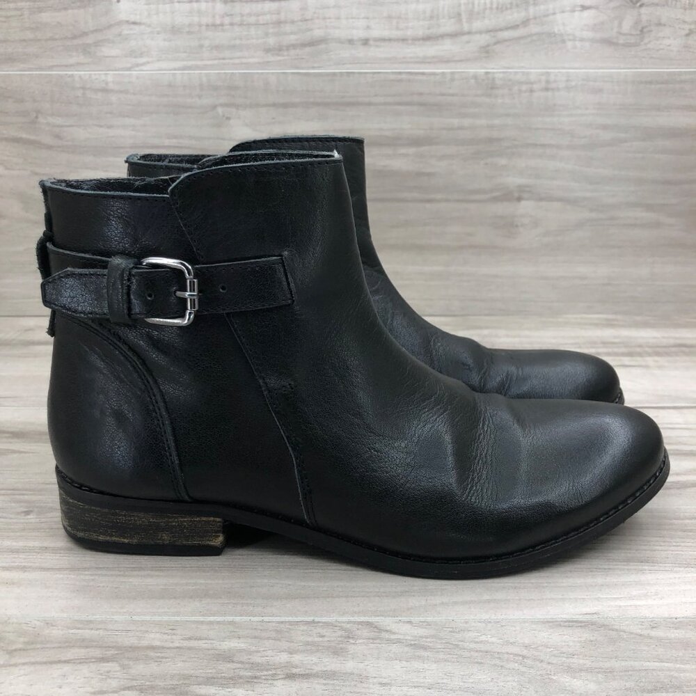 Vis a Vis Ankle Boots Womens 8.5 Black Leather Zip Booties
